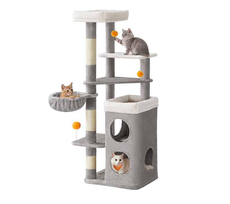 Arbre à Chat 152 Cm De Haut Tour De Jeux Pour Chat à Plusieurs Niveaux Avec 2 Grandes