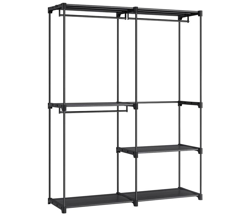 Armoire Chambre Porte-vêtements Penderie 43 X 138 X 182 Cm 3 Compartiments De Suspens