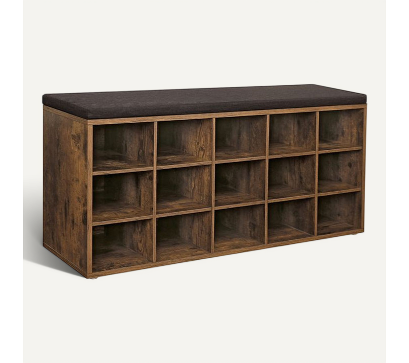 Banc Chaussures Meuble Chaussures Entrée Banc Rangement Avec 15 Compartiments Siège