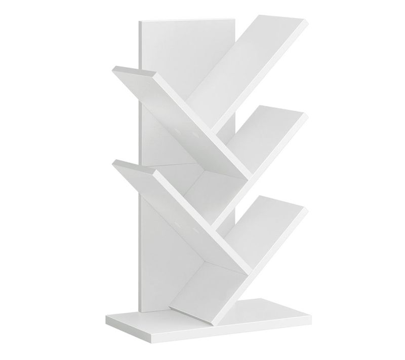 Bibliothèque Arbre Sur Pied à 5 Niveaux Étagère D’angle Gain De Place Avec Étagères P