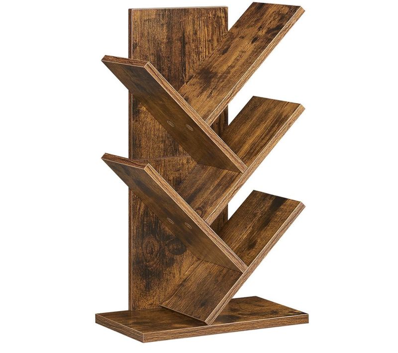 Bibliothèque Arbre Bibliothèque Sur Pied à 5 Niveaux Étagère D’angle Gain De Place Av