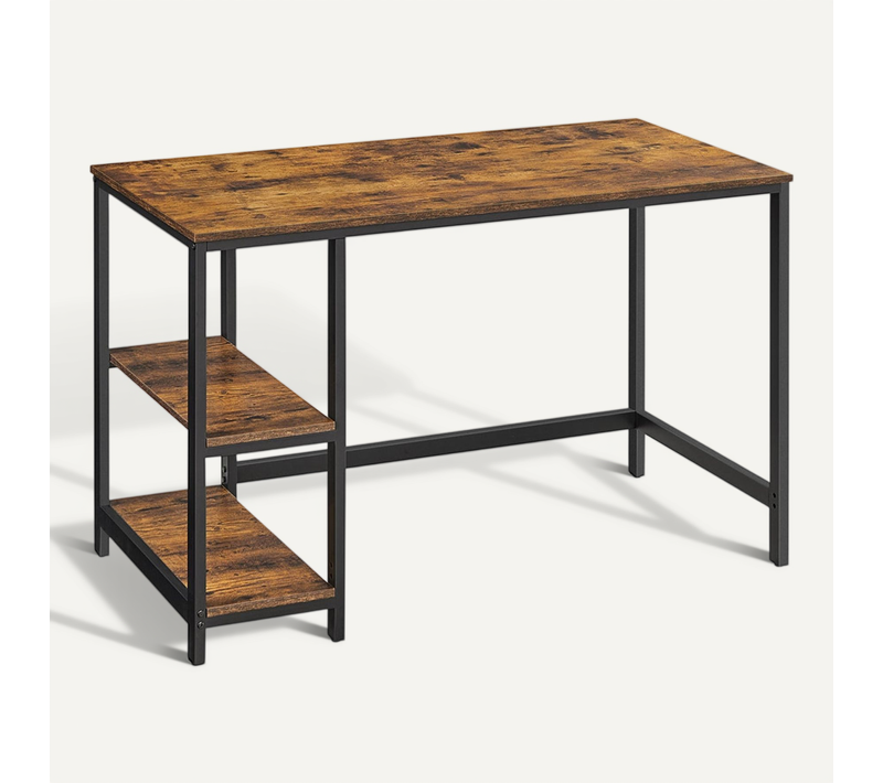 Bureau Informatique Industriel Table D'étude Avec Étagère à 2 Niveaux à Gauche