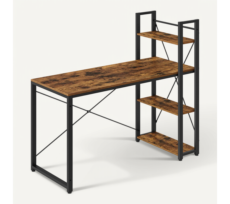 Bureau Informatique Table D'ordinateur Longueur 120 Cm Avec Étagères à Gauche