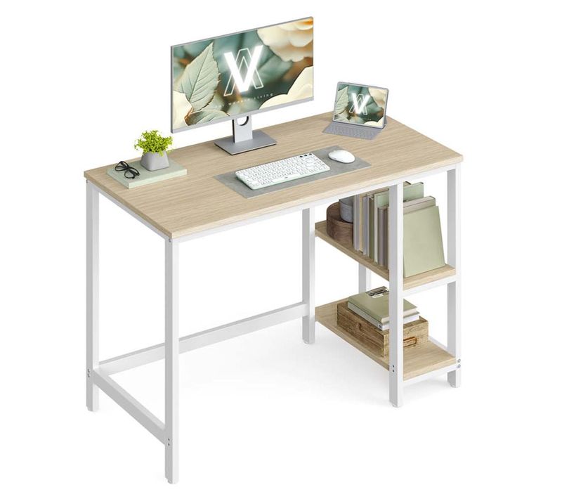 Bureau Table Informatique Table D’étude Avec étagère à 2 Niveaux à Gauche Ou à Droite