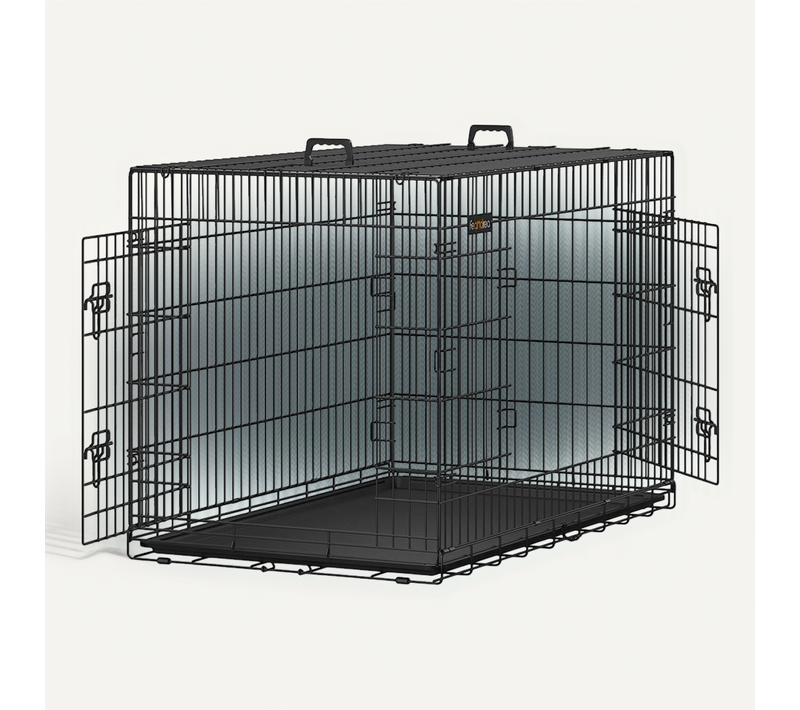 Cage Pour Chiens 2 Portes Pliable Transportable Avec Poignées Et Plateau Format Xxxl