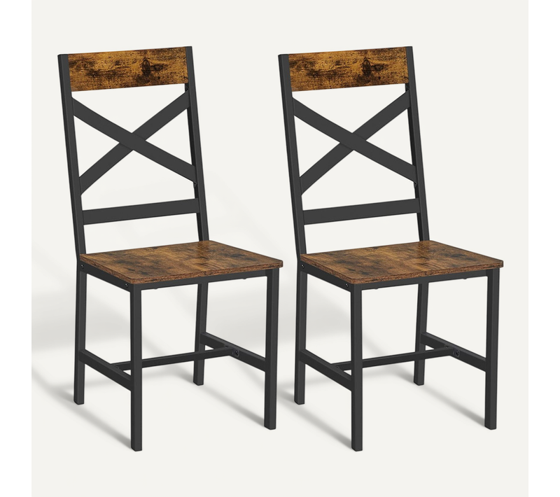 Chaises De Salle à Manger Lot De 2 Sièges De Cuisine Cadre En Acier Ergonomique Style