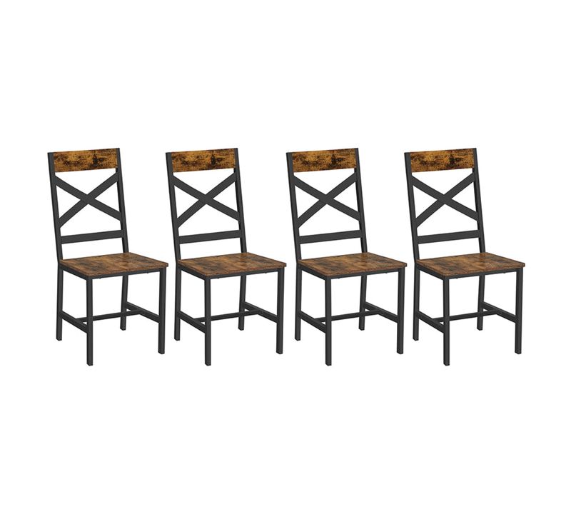 Chaises De Salle à Manger Lot De 4 Sièges De Cuisine Cadre En Acier Ergonomique Style