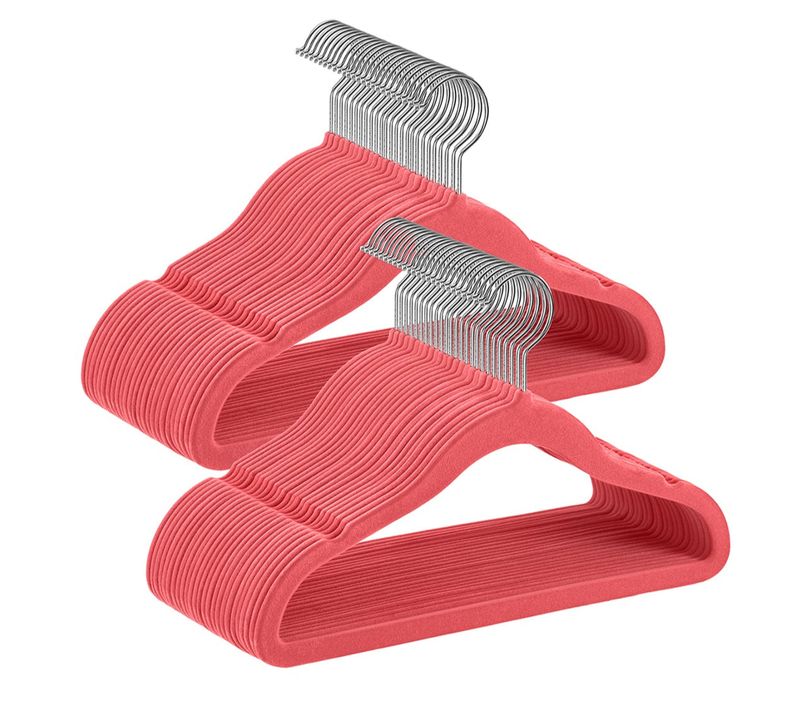 Cintres Enfants Lot De 50 En Velours Avec Crochets Rose Gold Antiglisse Modèle Enfant