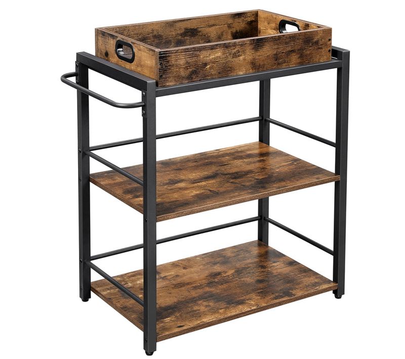 Desserte De Style Industriel Chariot De Cuisineavec Plateau Amovible Avec Pieds Régla