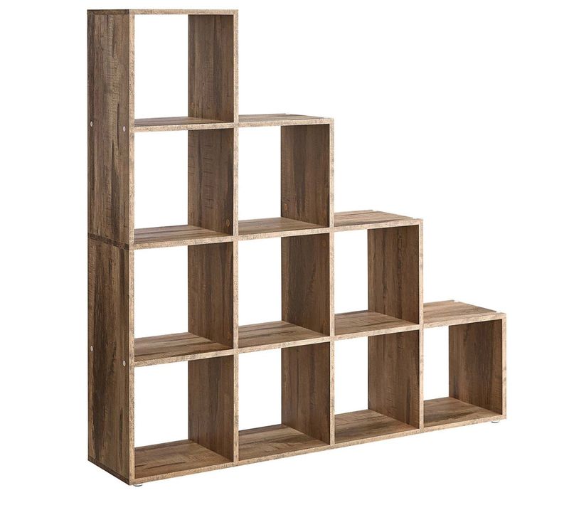 Étagère Escalier Meuble De Rangement 6 Compartiments Pour Bibliothèque Salon Chambre