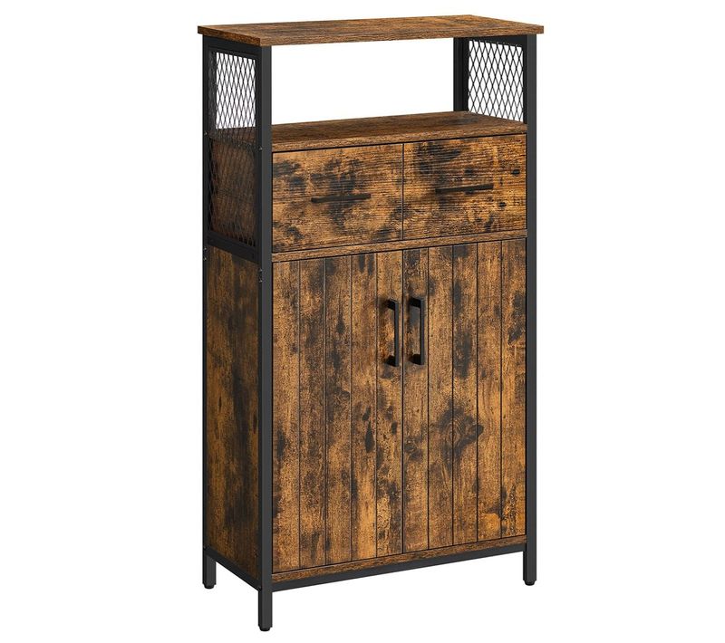 Meuble De Rangement Buffet 60 X 30 X 108 Cm Placard Avec Tiroir Et Étagère Réglable M