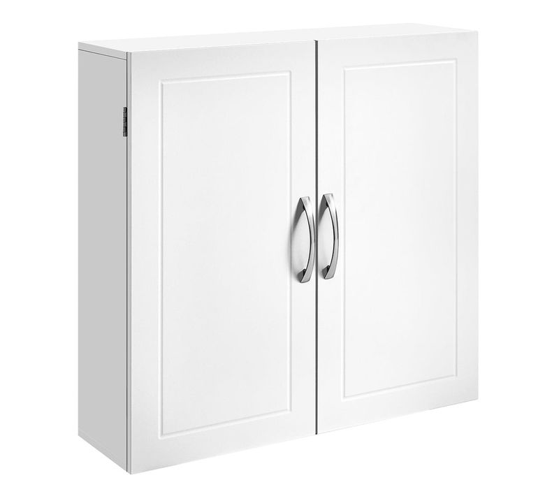 Meuble De Salle De Bain Placard Mural Armoire Rangement Mur 2 Portes Avec 2 étagères