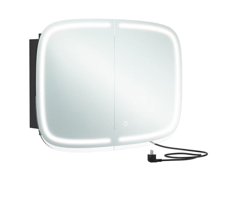 Miroir Salle De Bain Avec Éclairage Armoire De Toilette Avec 2 Prises Ac 2 Prises USB