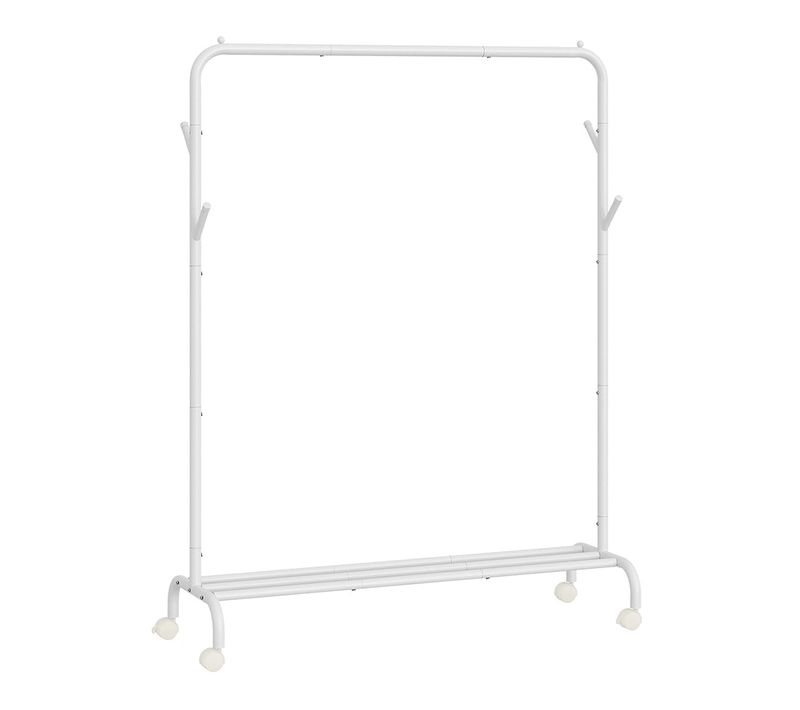 Portant à Vêtements Avec Roulettes 1 Barre Porte-manteau En Acier Charge 50 Kg Largeu