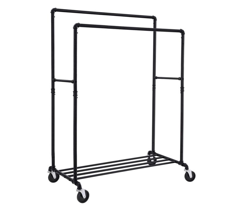 Porte-manteau Portant Entube Avec Les Roulettes Charge 110 Kg Deux Barres De Suspension