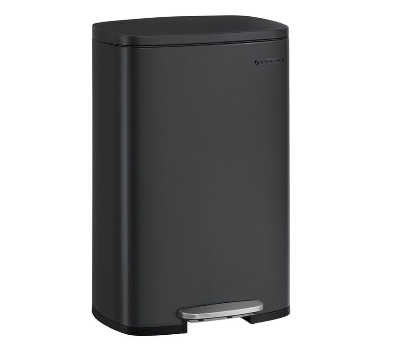 Poubelle De Cuisine 50 Litres à Pédale Avec Seau Intérieur En Plastique Couvercle Fer