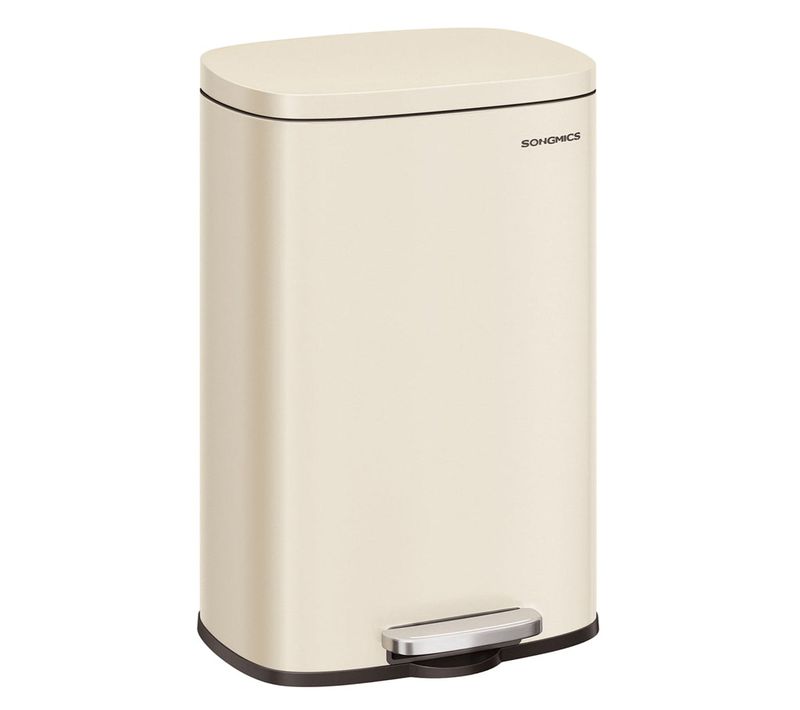 Poubelle De Cuisine 50l à Pédale Avec Seau Intérieur En Plastique Couvercle Fermeture