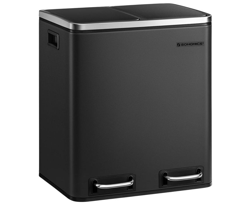 Poubelle En Métal 30 Litres Poubelle à Double Compartiment 2 X 15 Litres Avec Seaux I