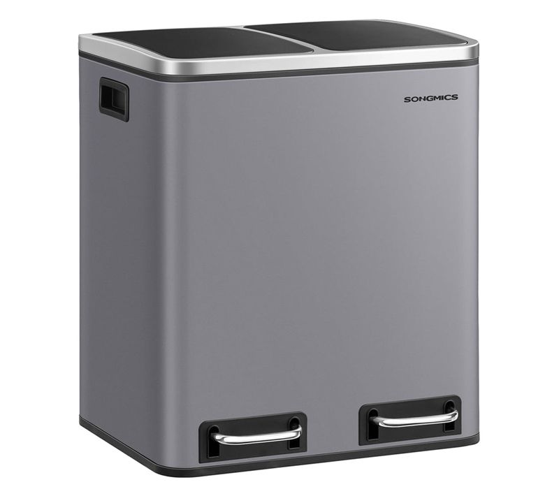 Poubelle En Métal 30 Litres Poubelle à Double Compartiment 2 X 15 Litres Avec Seaux I