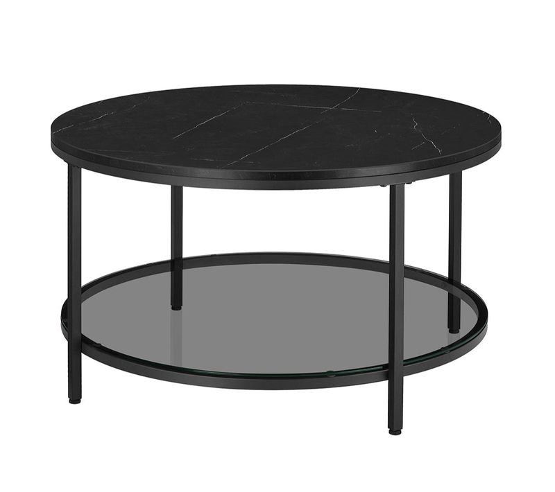 Table Basse Table De Salon 80 X 46 Cm Table Canapé Apéro Façon Marbre Support En Verre