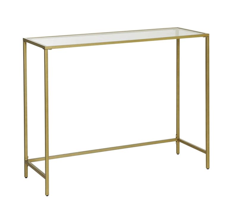 Table Console Table D’entrée 100 X 35 X 80 Cm Dessus De Table En Verre