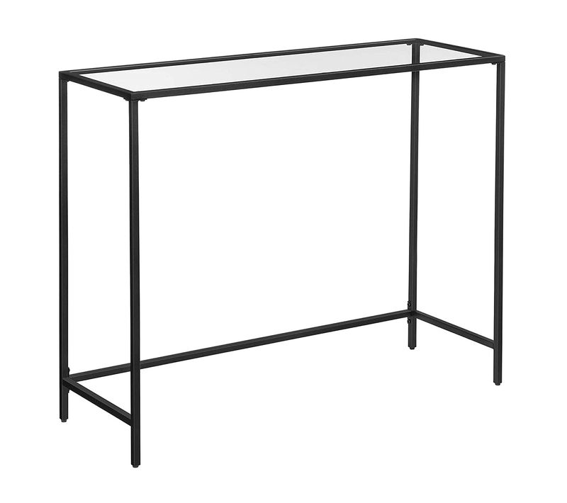 Table Console Table D’entrée Bout De Canapé 100 X 35 X 80 Cm Dessus De Table En Verre