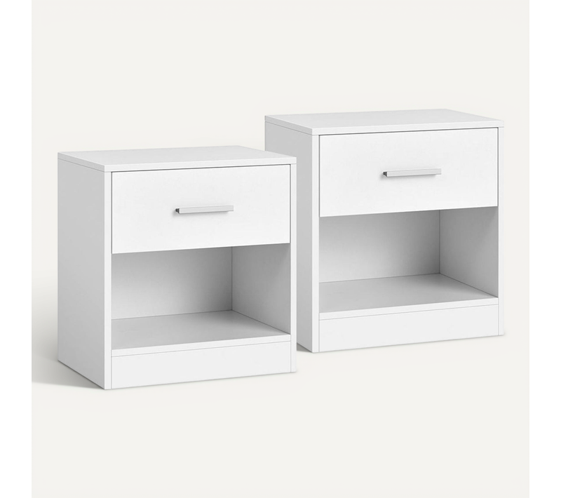 Table De Nuit Lot De 2 Table D’appoint 28 X 39 X 41 Cm Avec Tiroir Poignée Comparti