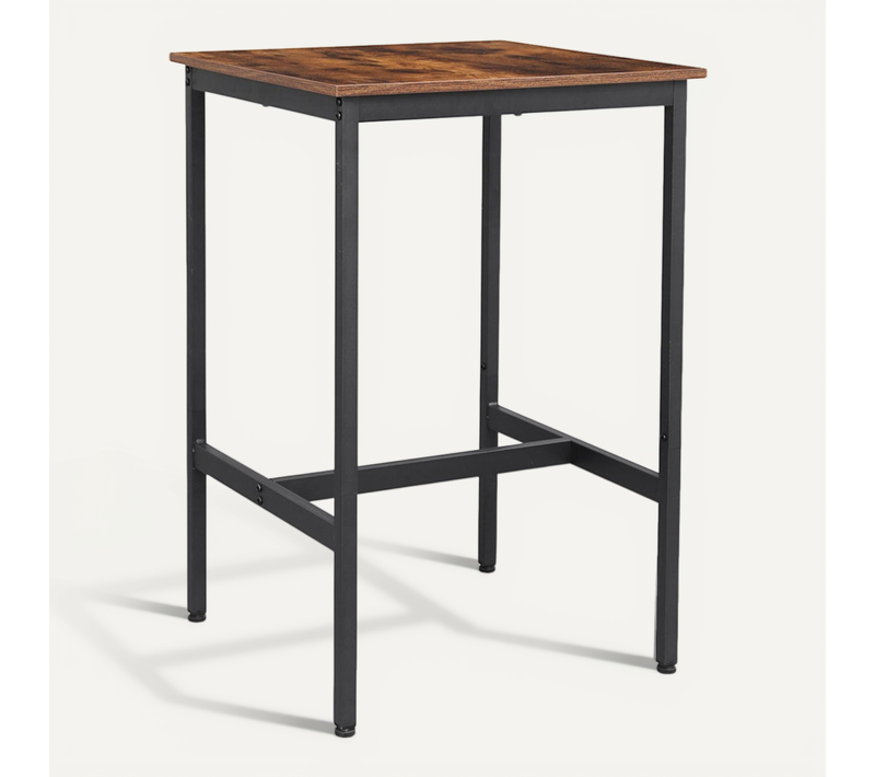 Table Haute Table De Bar Carrée Cadre En Acier Robuste 60 X 60 X 90 Cm Montage Facile
