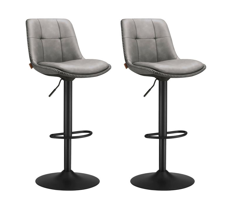 Tabourets De Bar Lot De 2 Chaise De Cuisine Siège Pivotant à Hauteur Réglable Matelas