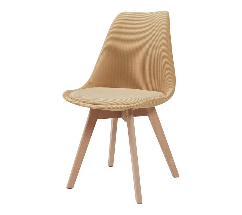 Lot De 2 Chaises De Salle à Manger Salon Design Moderne Cuisine Velours Côtelé Jaune