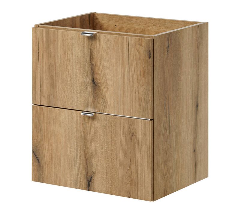 Meuble Sous Lavabo Salle De Bain Rangement Design Avec Vasque 50 X 57 X 39 Cm Chêne 0