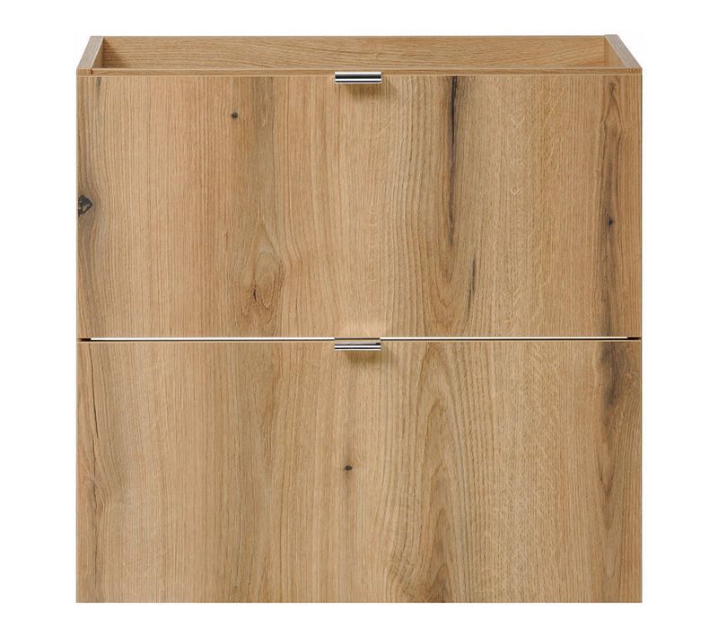 Meuble Sous Lavabo Salle De Bain Rangement Design Avec Vasque 60 X 57 X 39 Cm Chêne 0