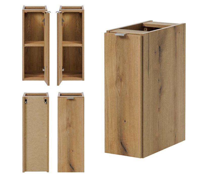 Meuble Sous Lavabo Salle De Bain Rangement Design 80 X 60 X 40 Cm Effet Chêne 03_0009