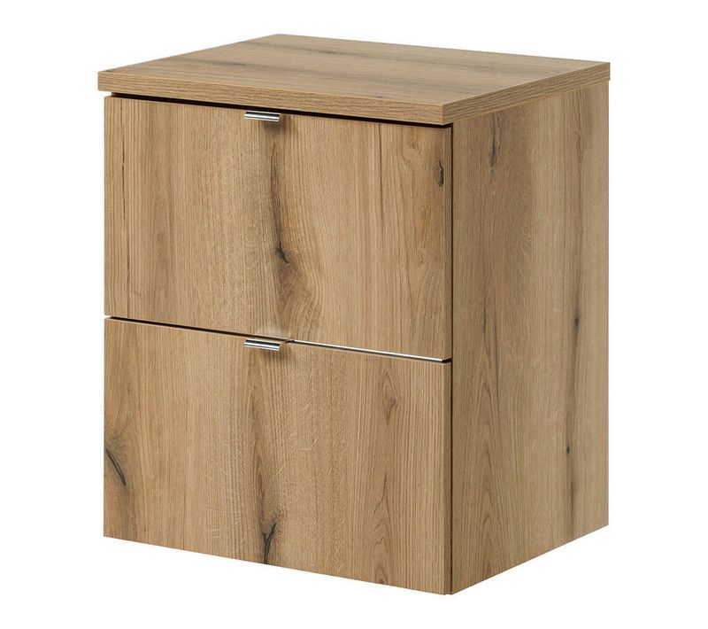 Meuble Sous Lavabo Salle De Bain Rangement Design Avec 2 Tiroirs 50 X 60 X 40 Cm