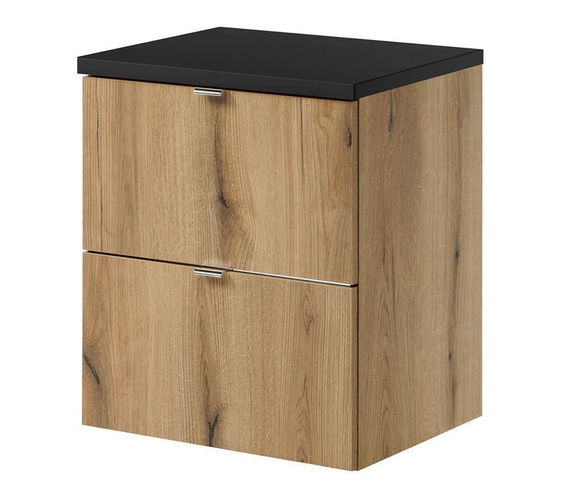 Meuble Sous Lavabo Salle De Bain Rangement Design Avec 2 Tiroirs 50 X 60 X 40 Cm