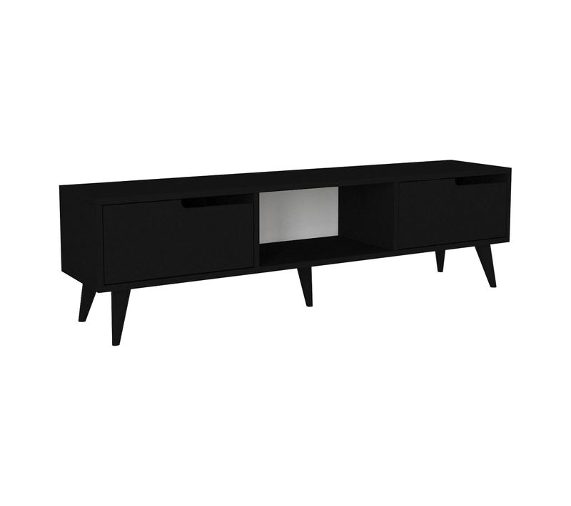 Meuble TV Support Télévision Salon étagère 160 X 35 X 40 Cm Noir 03_0010072