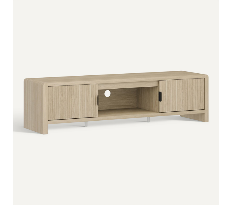 Meuble TV Support Télévision Salon étagère 150 X 40 X 40 Cm Effet Chêne 03_0010081