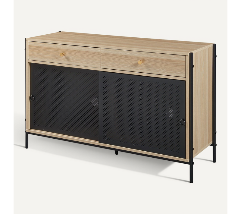 Meuble TV Support Télévision Salon étagère 120 X 40 X 75 Cm Effet Chêne Noir 03_00100