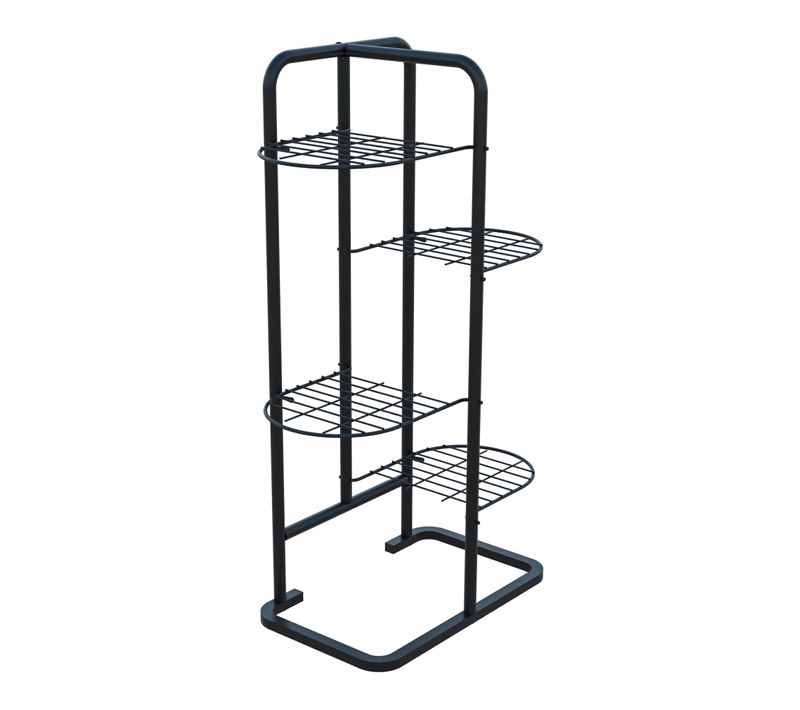 Support De Plantes à 4 Niveaux Métal 83 X 52 X 25 Cm Noir 03_0010708