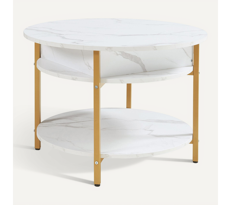 Table Basse  Avec Surface Relevable Effet Marbre Blanc 03_0010799
