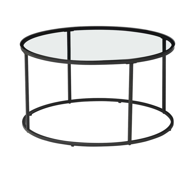 Table Basse Verre Trempé Clair 45 X 80 Cm Noir 03_0010805