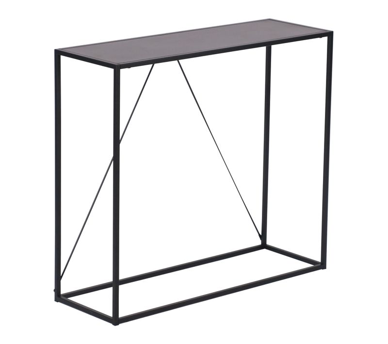 Table Console Acier 90 X 30 X 80 Cm Entrée Salon Salle à Manger Noir 03_0010869