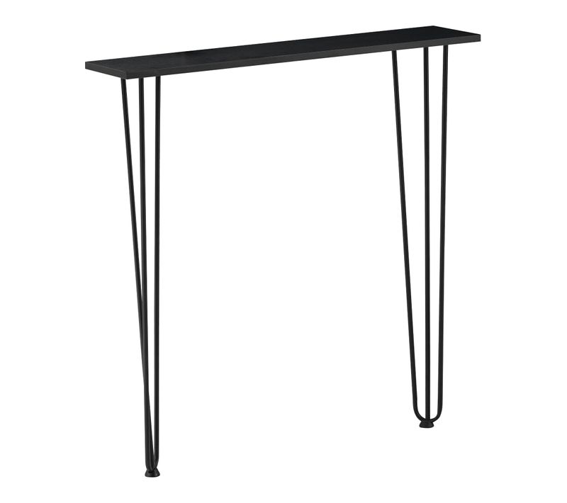 Table Console 82 X 80 X 18 Cm Entrée Salon Salle à Manger Noir 03_0010875