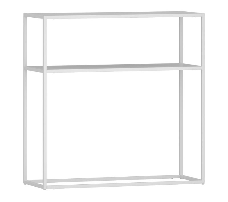 Table Console Métal 80 X 80 X 30 Cm Entrée Salon Salle à Manger Blanc 03_0010878