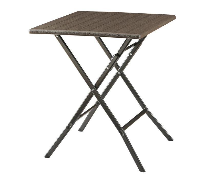 Table De Camping Pliante 62 X 62 X 73 Cm Effet Bois Marron Foncé 03_0010999