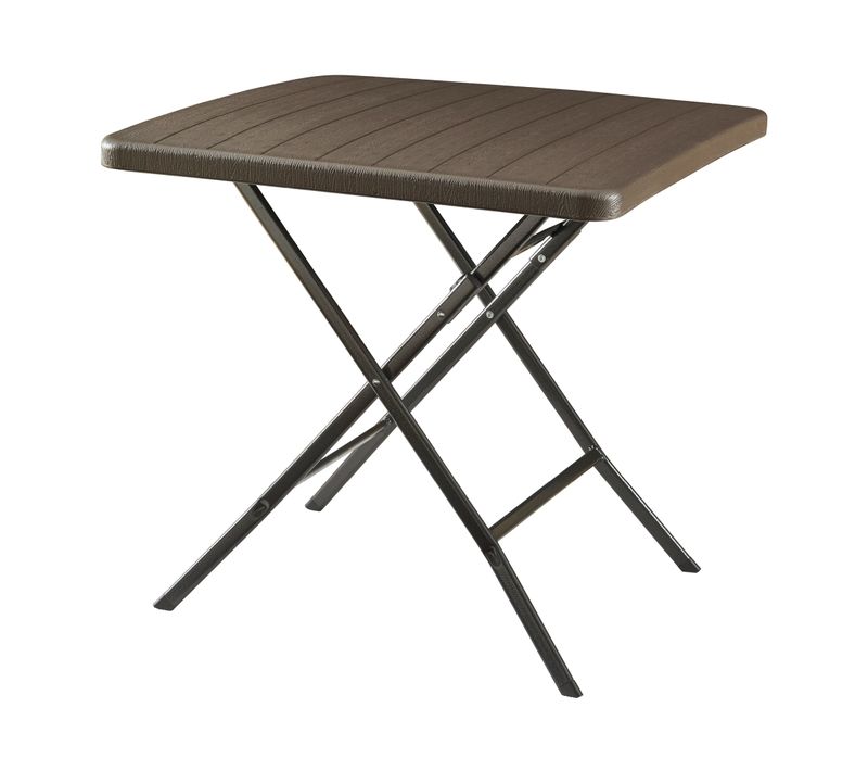 Table De Camping Pliante 78 X 78 X 74 Cm Effet Bois Marron 03_0011000