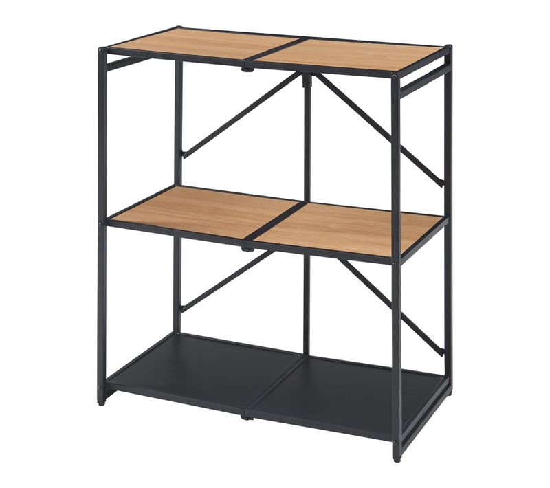 étagère Design Intemporel Salon Chambre Meuble De Rangement Autoportante Pliante à 3