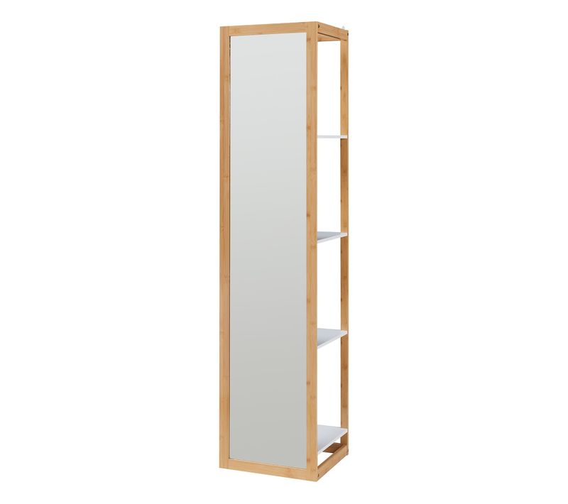 étagère Design Intemporel Salon Chambre Meuble De Rangement Avec Miroir Intégré Bambo