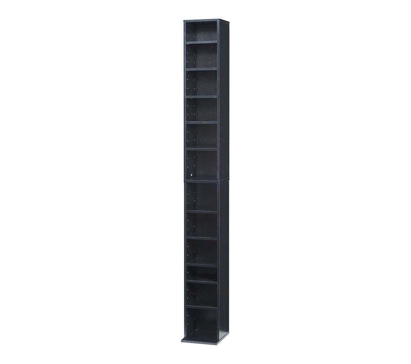 étagère Design Intemporel Salon Chambre Meuble De Rangement Cd 175 X 20 X 20 Cm Noir