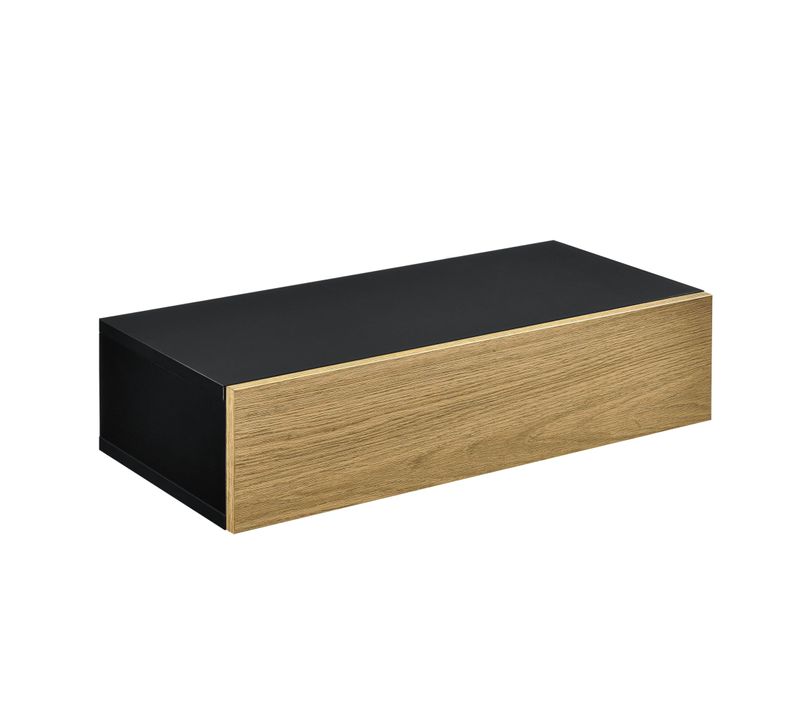 Étagère Murale Avec Comptoir Panneau De Particules 50 Cm Bois Noir 03_0001716